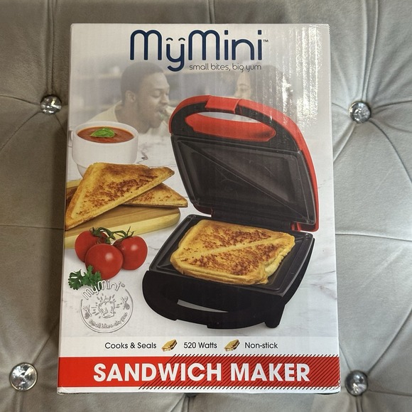 Nostalgia My Mini Sandwich Maker Red Brand New In Box. - Picture 1 of 4